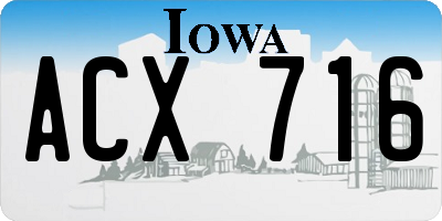 IA license plate ACX716