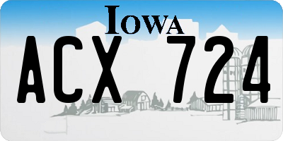 IA license plate ACX724