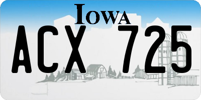 IA license plate ACX725