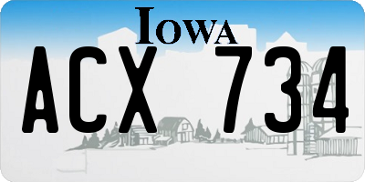 IA license plate ACX734
