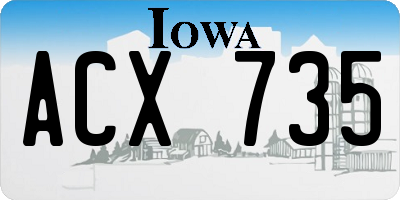 IA license plate ACX735