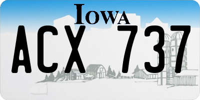 IA license plate ACX737