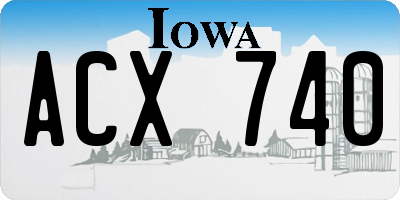 IA license plate ACX740