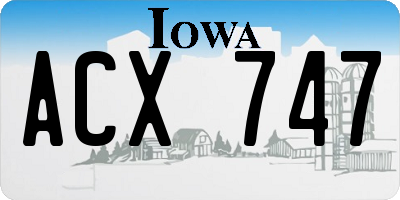 IA license plate ACX747