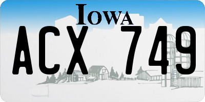 IA license plate ACX749