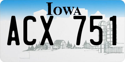 IA license plate ACX751