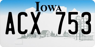 IA license plate ACX753