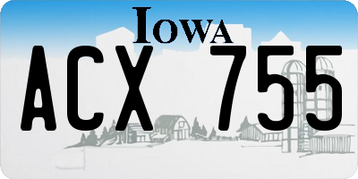 IA license plate ACX755