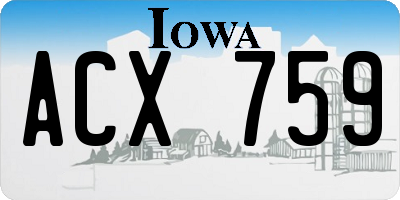 IA license plate ACX759