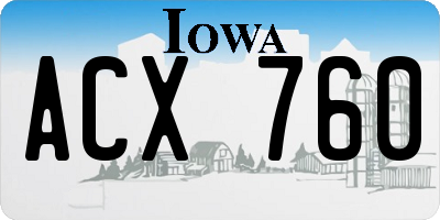 IA license plate ACX760