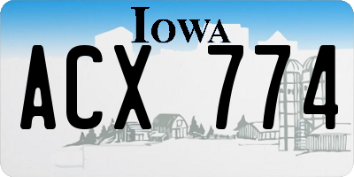 IA license plate ACX774