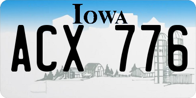IA license plate ACX776
