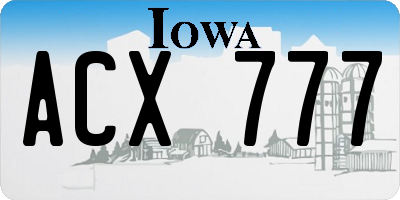 IA license plate ACX777