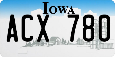 IA license plate ACX780