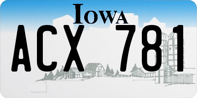 IA license plate ACX781