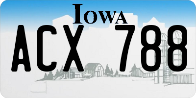 IA license plate ACX788