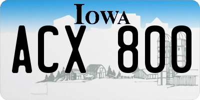 IA license plate ACX800