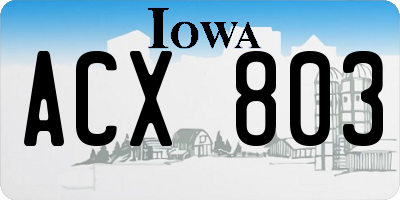 IA license plate ACX803