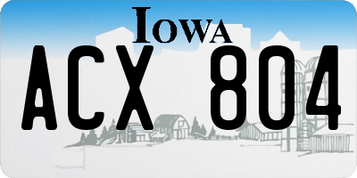 IA license plate ACX804