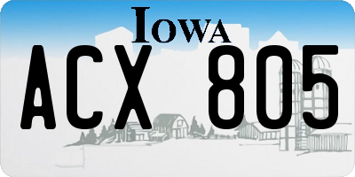 IA license plate ACX805