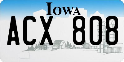 IA license plate ACX808