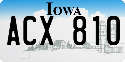 IA license plate ACX810