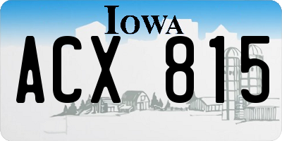 IA license plate ACX815