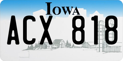 IA license plate ACX818