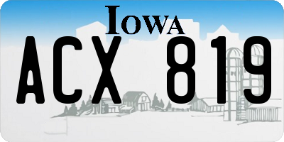 IA license plate ACX819