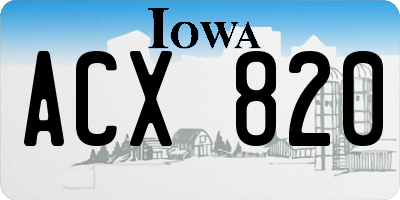 IA license plate ACX820