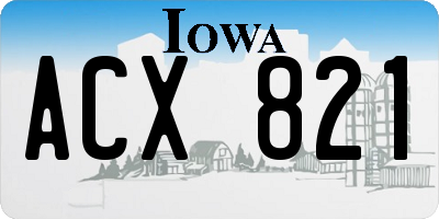 IA license plate ACX821