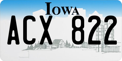 IA license plate ACX822