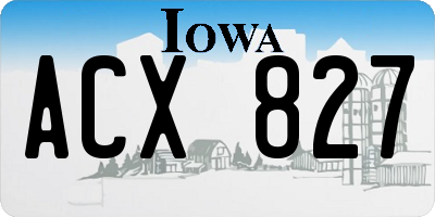 IA license plate ACX827