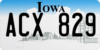 IA license plate ACX829