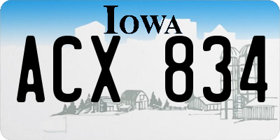 IA license plate ACX834