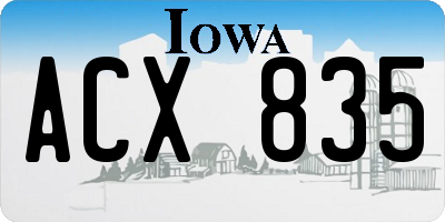 IA license plate ACX835