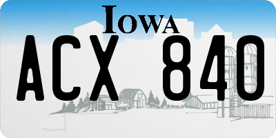 IA license plate ACX840