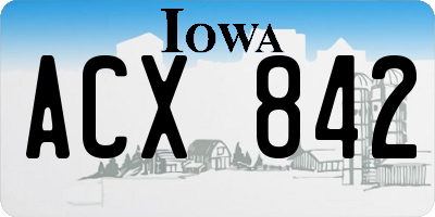 IA license plate ACX842