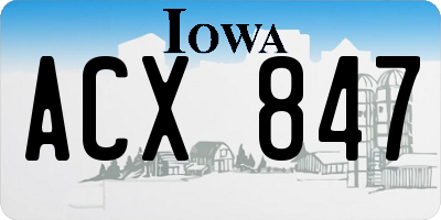 IA license plate ACX847
