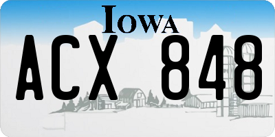 IA license plate ACX848