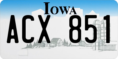 IA license plate ACX851