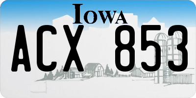IA license plate ACX853
