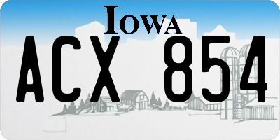 IA license plate ACX854