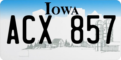 IA license plate ACX857