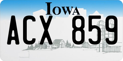 IA license plate ACX859