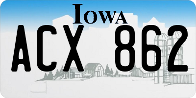 IA license plate ACX862
