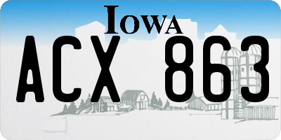 IA license plate ACX863