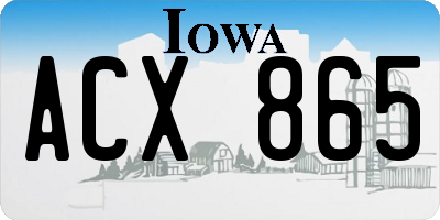IA license plate ACX865