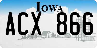 IA license plate ACX866