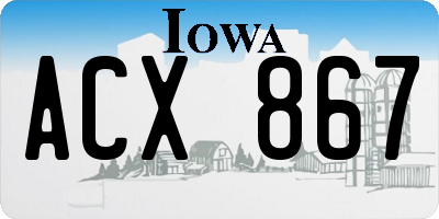 IA license plate ACX867